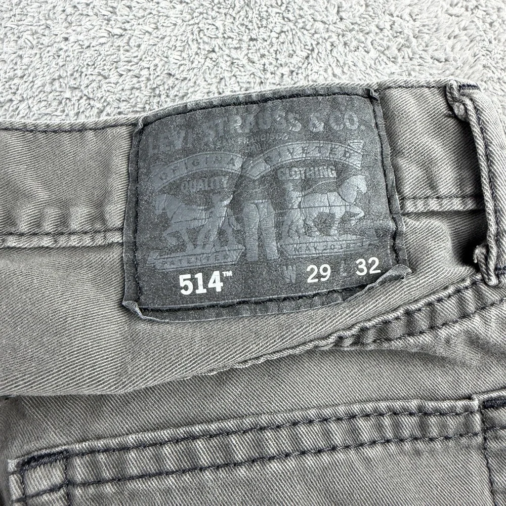 Levis 514 Straight Leg Jeans Mens 26x25.5 Gray Low Rise‎ 100% Cotton Raw Hem - Picture 14 of 15